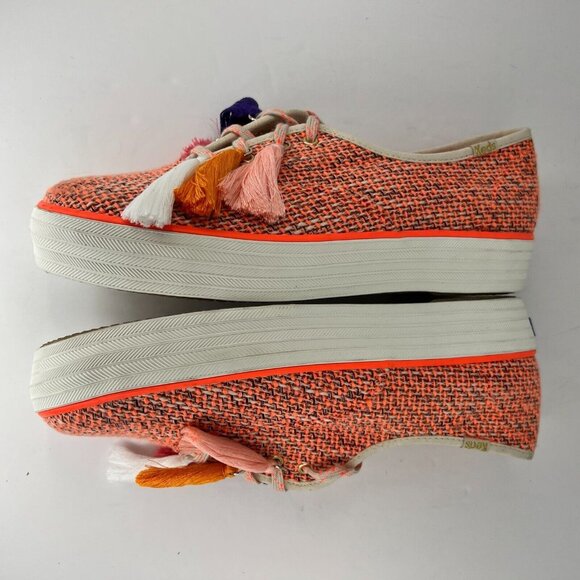 Keds Womens WF61063 Coral Orange Lolita Mia Tassel Tweed Size 8.5 Sneakers - Picture 7 of 9